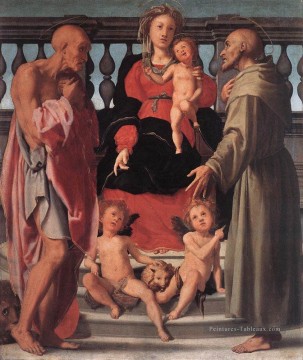  enfant galerie - Vierge à l’Enfant Portrait de deux saints Florentine maniérisme Jacopo da Pontormo